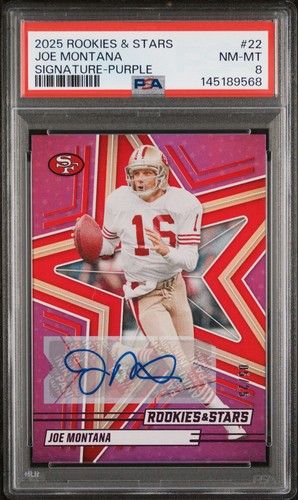 Joe Montana [Signature] #22 2025 Panini Rookies & Stars card