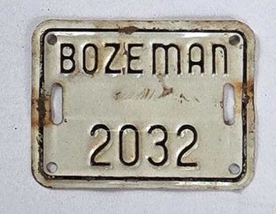 BOZEMAN, MONTANA BICYCLE LICENSE PLATE TAG  2032