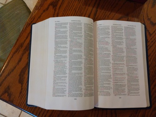 NKJV, Thompson Chain-Reference Bible, Handy Size, Leathersoft, Navy, Red Letter, - Imagen 10 de 16