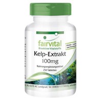 Kelp-Extrakt 100 Mg - 250 Tabletten | 150 µG NatüRliches Jod | Vegan | fairvital