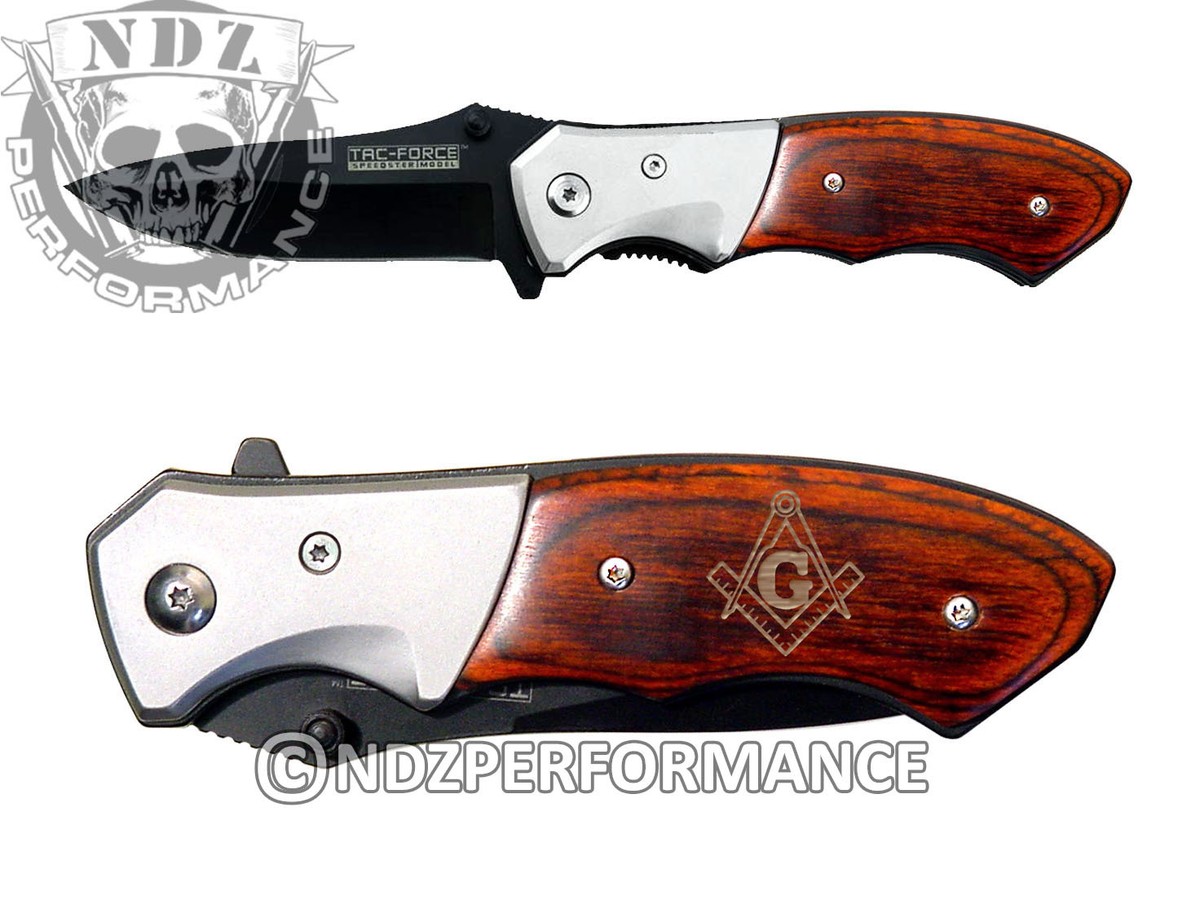 TAC FORCE Knife Pocket Folding Speedster Bolster Wood Handle
