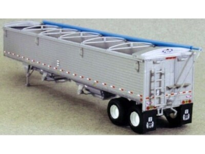 HO 1:87 Lonestar # 6004 - 43' Grain Trailer KIT - Silver w/Dark Blue Tarp