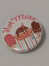 Hot Mess Ice Cream Bars Sundae Multicolor David & Goliath Button Badge Lapel Pin