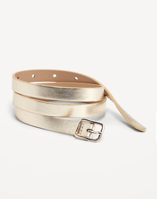 Old Navy Women s Skinny Metallic Gold Belt (0.75 Inches) Size M-L XL-XXL 2X-3X