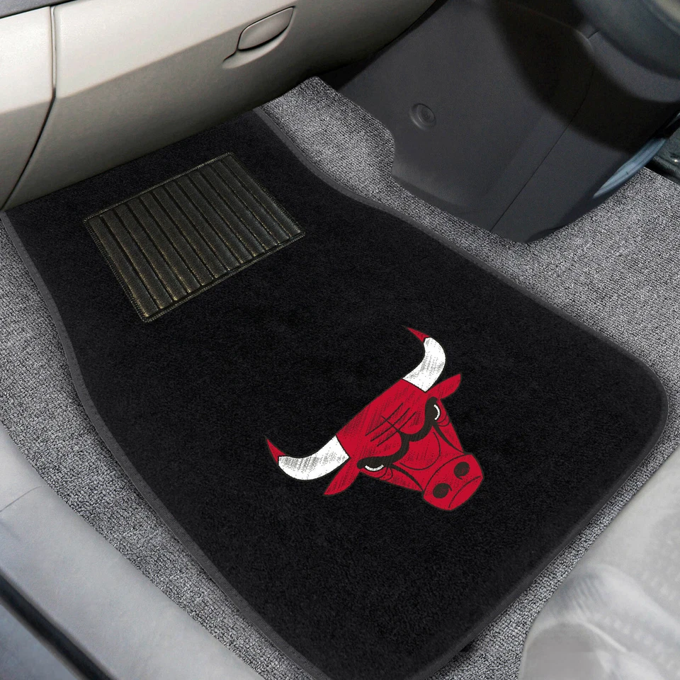 4PC NBA Chicago Bulls Car Truck Black All Weather Carpet Floor Mats Set - Изображение 4 из 4