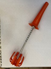 Quirl Rührer Handrührer Schneebesen manuell orange vintage halbautomatik