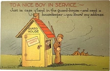 Military, humor, vintage post card