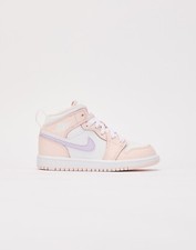 NIB Little Kids PS Nike Air Jordan 1 Mid PINK WASH/WHITE FD8781 601