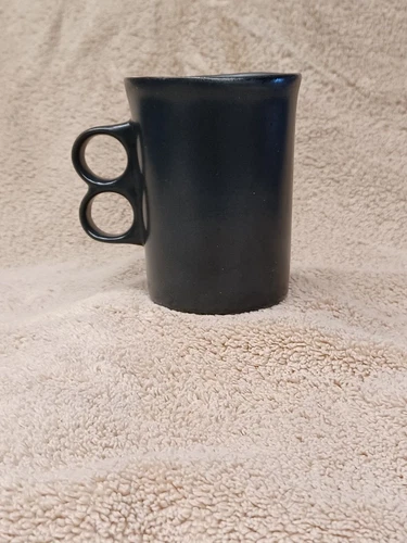 Vintage Bennington Pottery Trigger Handle Mug # 1340 Black David Gill Vermont 