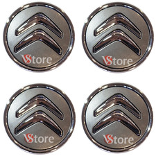 4 Tappi Coprimozzo Grigio Per Citroen C1 C3 C4 C5 C6 DS3 60mm CERCHI in Lega