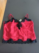 NWT Y2K Vintage Red Black Lace Camisole by Victoria Secret, Size Medium K38