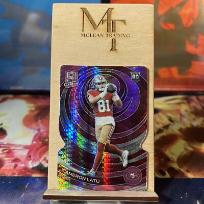 2023 Panini Spectra Cameron Latu RC No. 166 Pink Neon Die-Cut 05/20 49ers