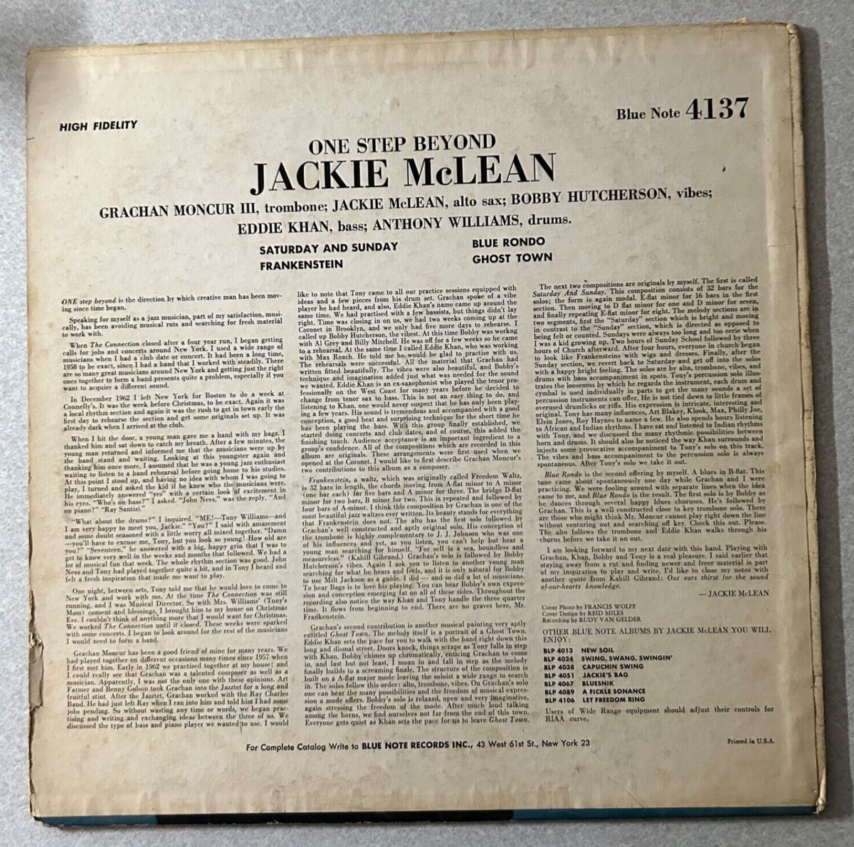 JACKIE McLEAN／ONE STEP BEYOND+RIGHT NOW！ Jackie McLean – One Step Beyond – CD (Album, Reissue