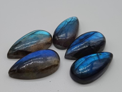 Natural Labradorite Cabochon Big Pear Shape Calibrated Loose Gemstones All Sizes - Picture 5 of 8