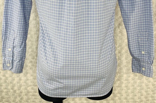 Ralph Lauren Men's Button Down Shirt Size 15 - 38 Long Sleeve Blue Plaid Front - Picture 7 of 12