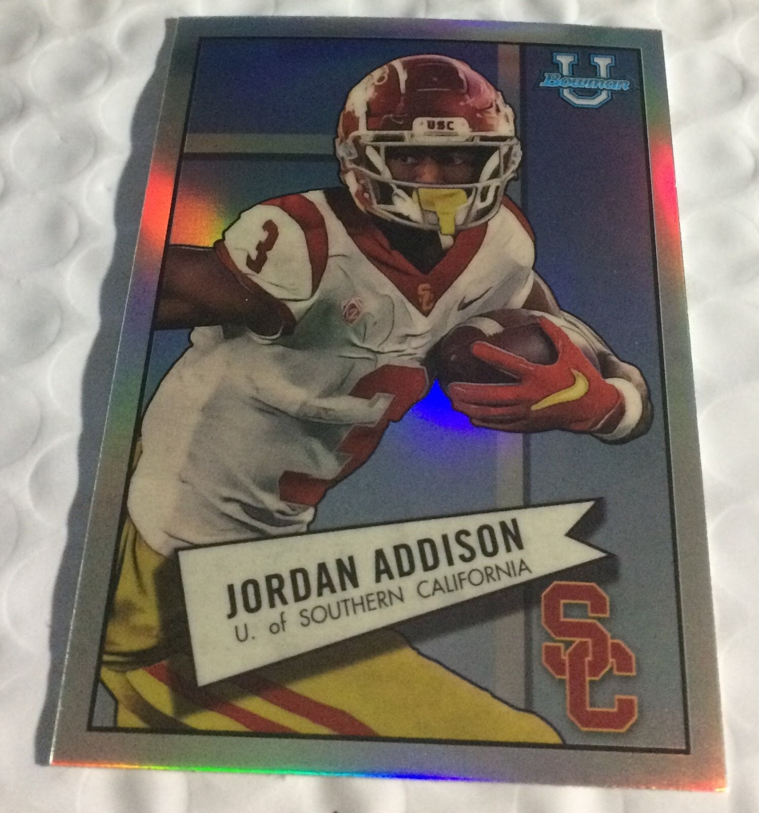 Jordan Addison 2022 Bowman Chrome U Football 1952 Insert Refractor #52BF-12