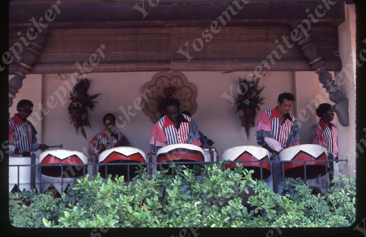 sl94 Original slide 1970's Disneyland Muscicians / band on stage