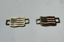 NEW Pair Shoe American Flag Boot Lace Shoe Keeper Charm Watch Clip NEW