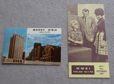 Wmbi Moody Bible Institute Postcard & WMBI Radio Schedule Program Chicago ...