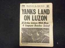 1945 JANUARY 10 NEW YORK DAILY NEWS - YANKS LAND ON LUZON - NP 2175