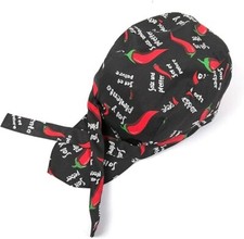 BANDANA Cuoco Chef Unisex Pizzaiolo Ristorante Cucina Pub Bar cornetti nero ross