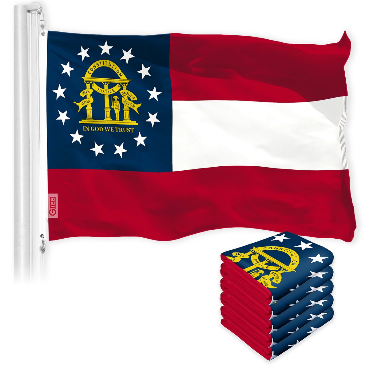 G-FLAG 150 & FLAG 170　セット Georgia GA State Flag 3x5FT 5-Pack 150D Printed Polyester By G128