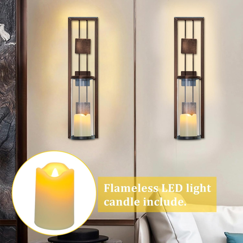 Wall Sconce Candle Holder Metal Wall Decorations for Living Room, Bathroom, Dini - Picture 3 of 12
