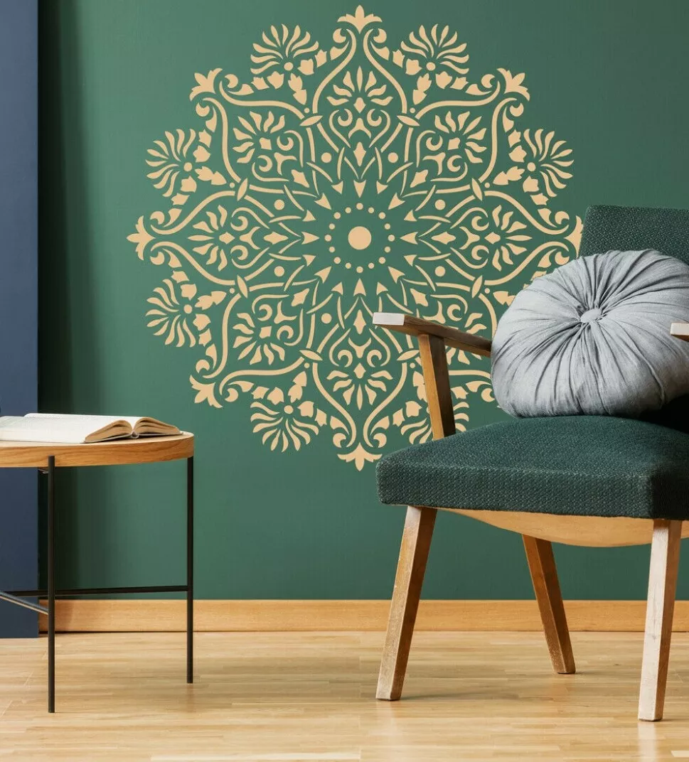 Mandala Large Walls Stencils Painting Furniture Decor Yoga