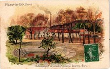 Old postcard St-ALBAN-les-EAUX-Establishment of Mineral Waters-Sources Park (263179)