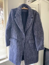 Lost Link Curve Ladies Blue Wool Mix Coat 14 Vgc