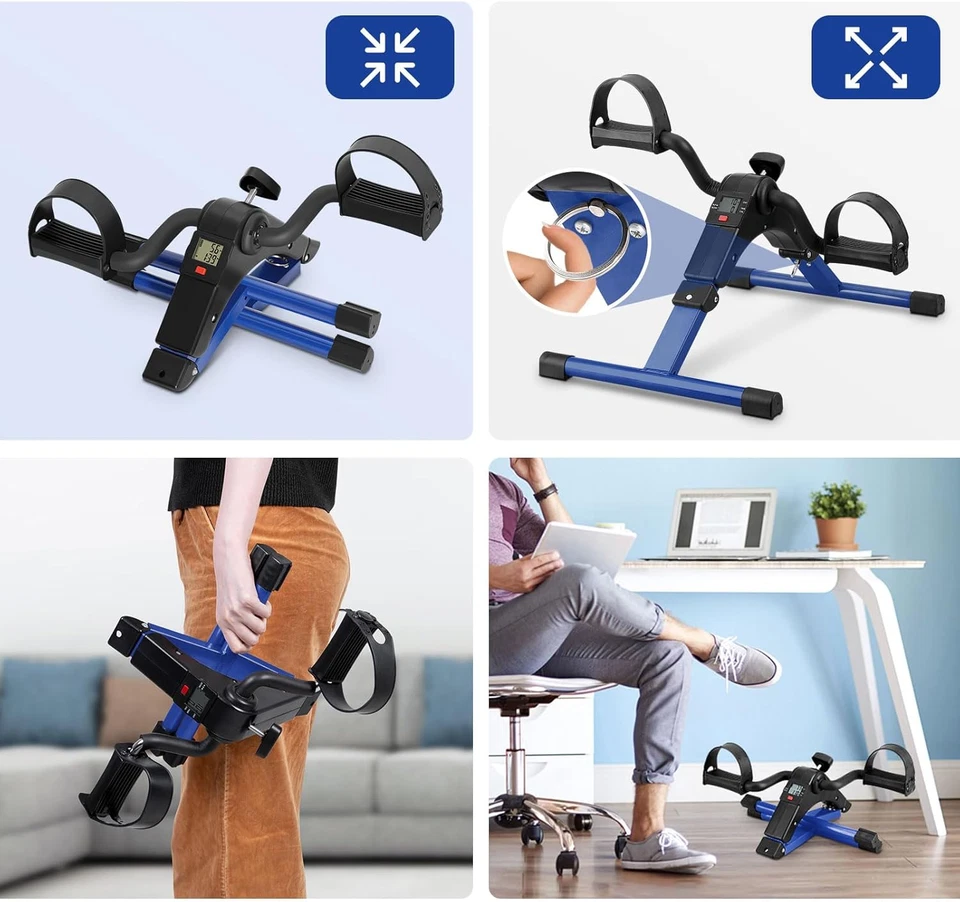 Under Desk Mini Pedal Exerciser Cycle Bike Leg Arm Desk W/LCD Display Fitness US - Image 4 of 4