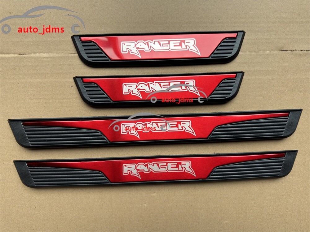 Ford Ranger Steel Door Sill Scuff Plate Guard Trim Red