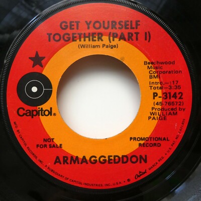 ARMAGGEDDON 45 Get Yourself Together CAPITOL promo FUNK soul            Gt 281