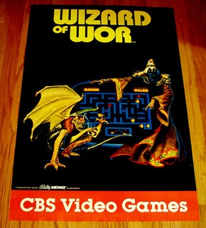 Wizard of Wor CBS Original 1982  Large Poster 37" x 24"  Atari 2600 Rare