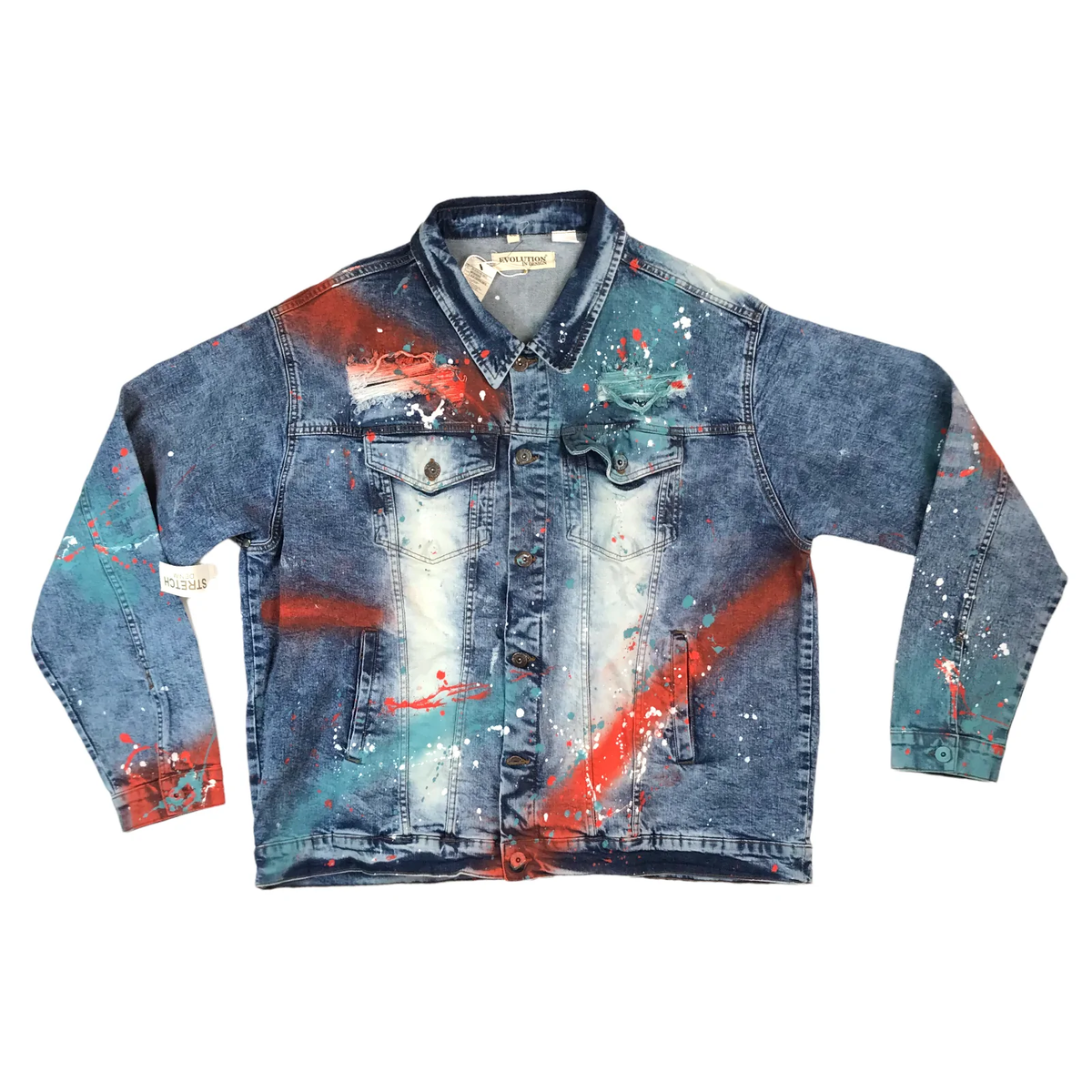 Big Men FWRD DENIM & CO. Paint Me Down Denim Jacket | eBay