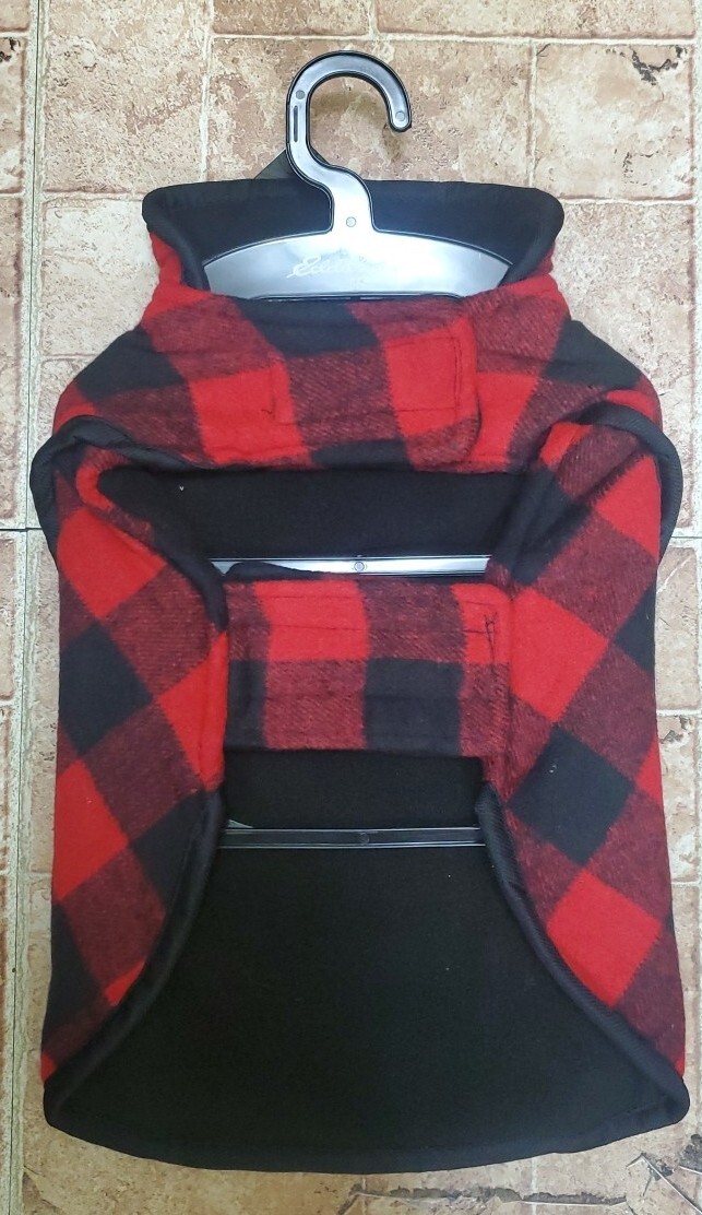 Eddie Bauer Checkered Plaid Dog Vest / Jacket Fleece Lined Size M,L,XL