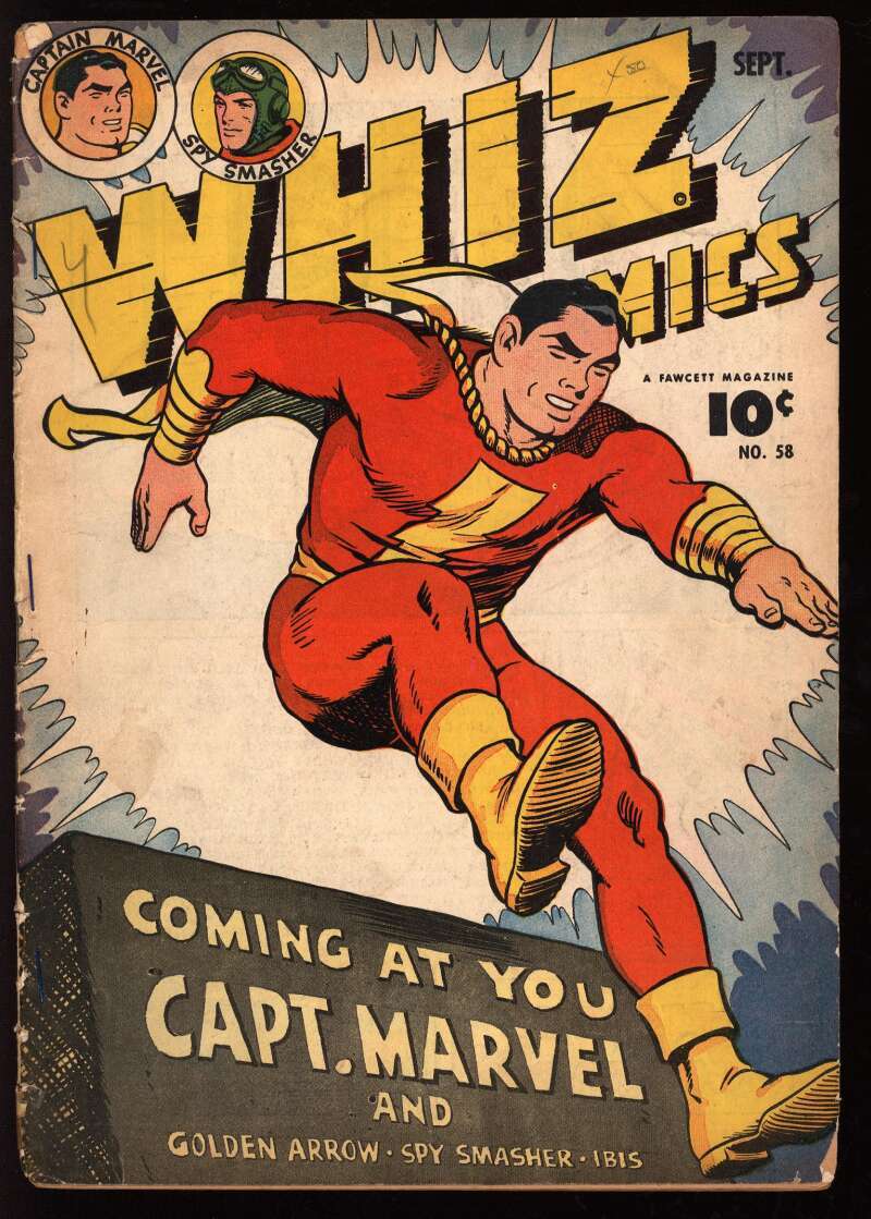 WHIZ COMICS #58 1.8 // FAWCETT PUBLICATIONS 1944