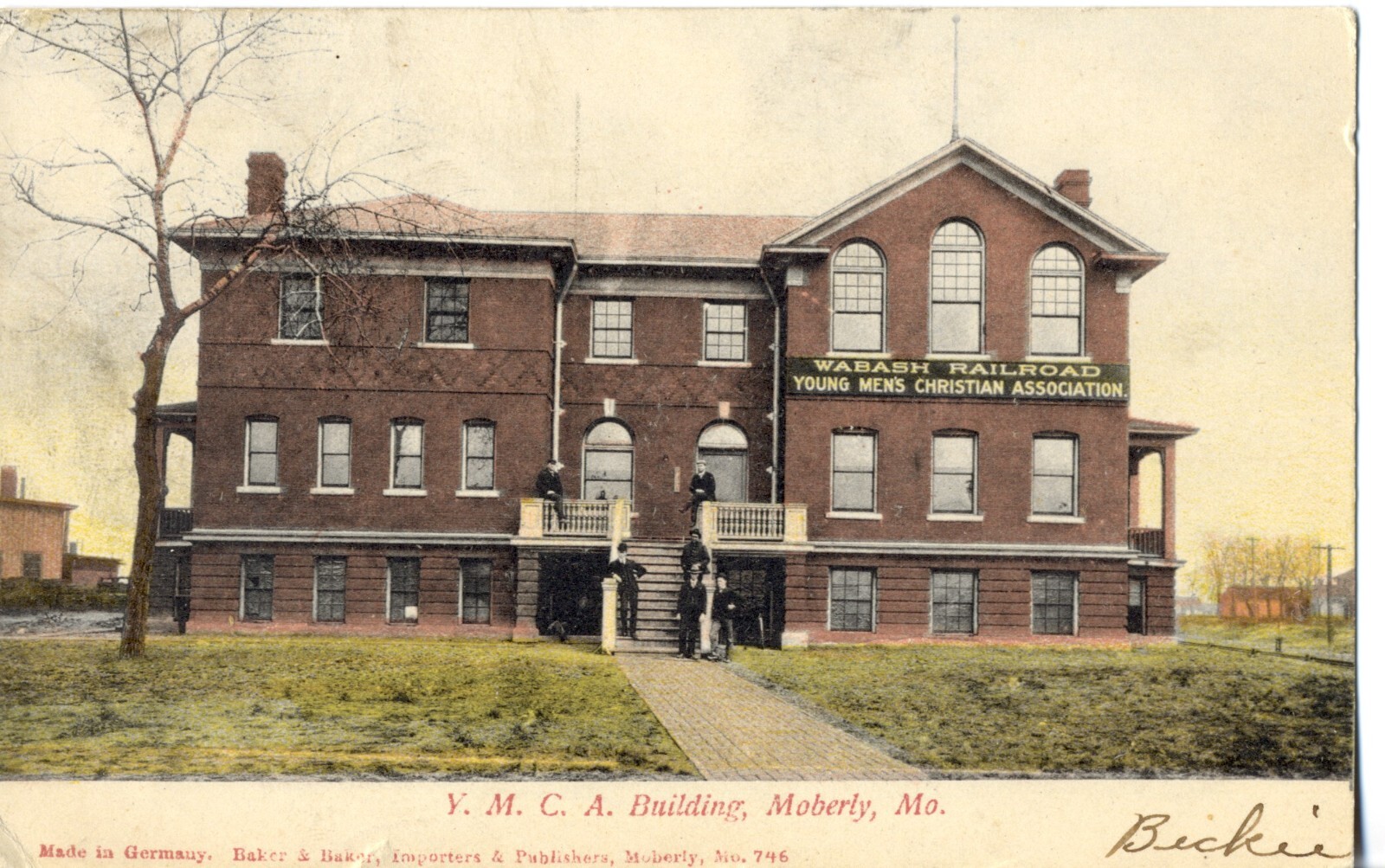 Wabash Railroad YMCA Building, Moberly, Mo. 1907 Missouri Postcard 746