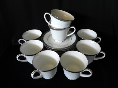 Noritake ESSEX PLATINUM Cups & Saucers (Set of 8) Made in Japan | eBay