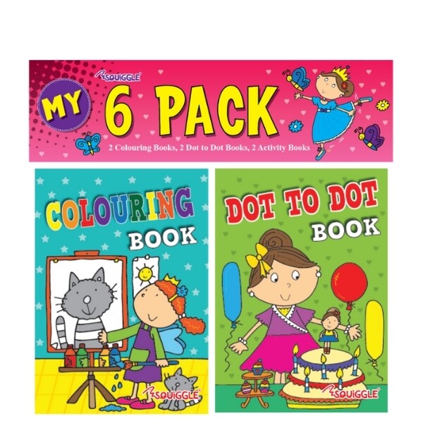 B&Q -  Pack Of 6 Mini Colouring & Activity Books For Girls - Image 4