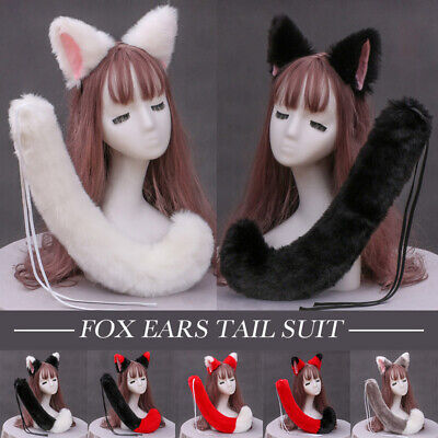 Spice and Wolf Holo Fox Ears Tail long Plush japan anime Cosplay Props custom Spice and Wolf Holo Fox Ears Tail long Plush japan anime Cosplay Props custom
