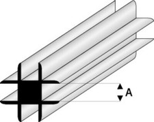 Maquett 448-52 on Texture Styrene Connector To Cross 4,5 x 11 13/16in - 2 Pz