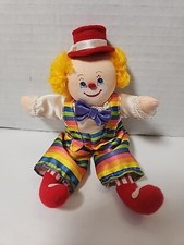 Vintage RUSS BERRIE  Co CHARLIE The CLOWN Rainbow Romper RARE Taiwan 6"H