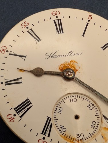 Vintage 1901 Hamilton Grade 941 18s 21J Hunting Pocket Watch Movement for Parts - 第 7/7 張圖片