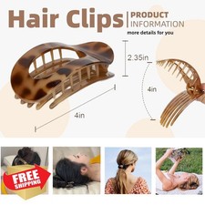 4pk Duckbill Hair Clips Women Solid Color Flat Claw Design