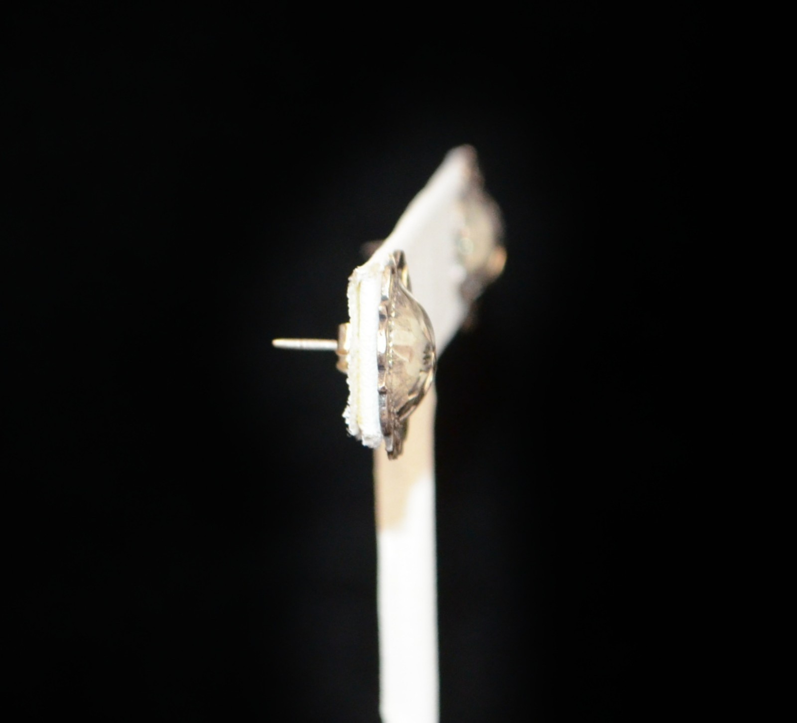 Sterling Silver Flower Design Rounded Stud Earrin… - image 2