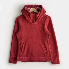 The North Face Hoodie Women s Medium Heather Red Pullover Snap Buttons