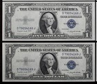 LOT of 8 consecutive 1935G With Motto $1 Silver Certificates CU DJ79054166-73J — photo 5