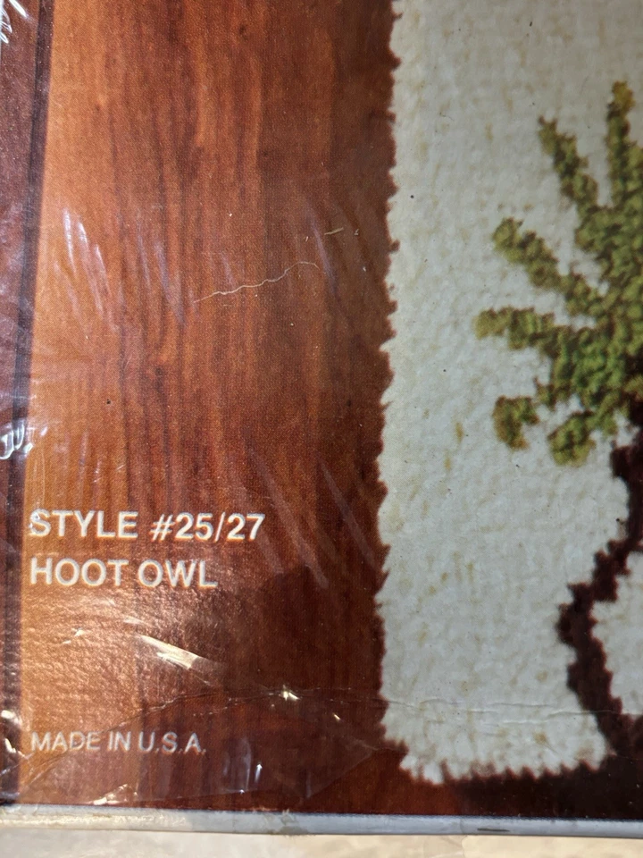 Vintage Malina Latch Hook A Rug Kit 20” X 27” Hoot Owl Unopened NOS Sealed - Image 3 of 4