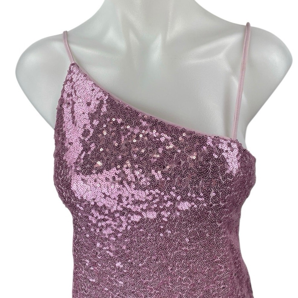 NEW H&M Divided Pink Sequin Sleeveless Cami Camisole Mini Bodycon Tank Dress S thumbnail 3